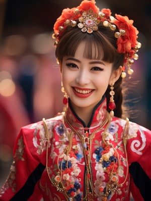 Beautiful Chinese Girl Dancing in Classic Xinjiang Costumes