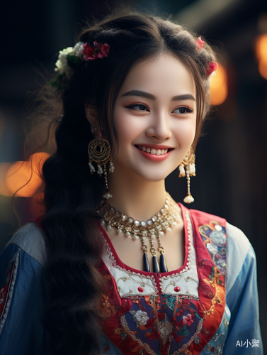 Beautiful Chinese Girl Dancing in Classic Xinjiang Costumes