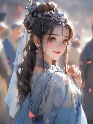 A beautiful Chinese girl with big eyes, wearing the classic Xinjiang costumes, dancing happily with an elegant smile.32k s 700 v 6.0