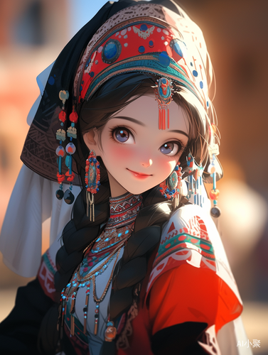 Beautiful Chinese Girl Dancing in Classic Xinjiang Costumes