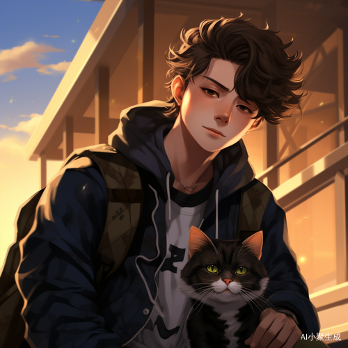 校园类双男主拟人猫五灵CP猫群玉猫耳猫尾