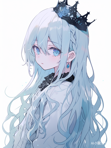 蓝色头发的温柔少女