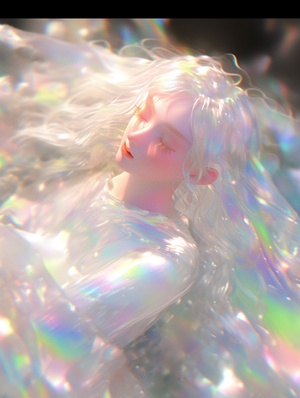 Existentialism, simulation, multiverse, fractals, a lovely girl floating in space, astral plane, milky, aether scene,translucent, glitter, ethereal, pastel colors, holographic,style prism ultra 32k, sharp photography, cinematic, volumetric lighting, intricate detailsncept art, realistic,