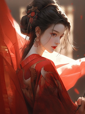 Exquisite and Beautiful Chinese Girl in Ancient Style