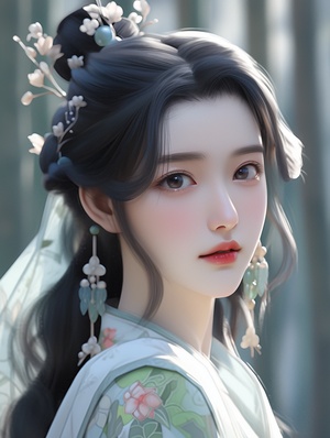 kim na hun chinese girls face eye makeup,in the style of light turquoise and yellow, lifelikerenderings, classical style, daz3d, olympus pen f, stylish costume design, traditional oil painting uhd 32K