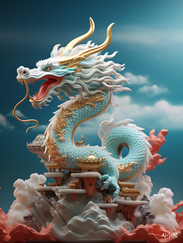 Light Blue Jade Dragon in Anime Aesthetics