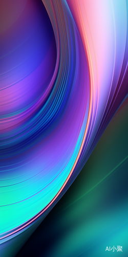 Curved Iridescent Rainbow Colors with Metallic Texture