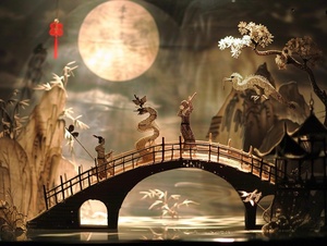 work fine-tuningIntangible cultural heritage shadow puppet, The Legend of White Snake, White Snake and Xu Xian meet at the Broken Bridge. Shadow puppetry, an ancient and charming art form, attracts countless audiences with its unique shapes and smart performances. In the world of shadow puppets, you can see a variety of different characters and animals, each with a different personality and story. #shadow puppet #intangible cultural heritage shadow puppet #shadow puppet art #traditional craft #中文TRADITIONAL