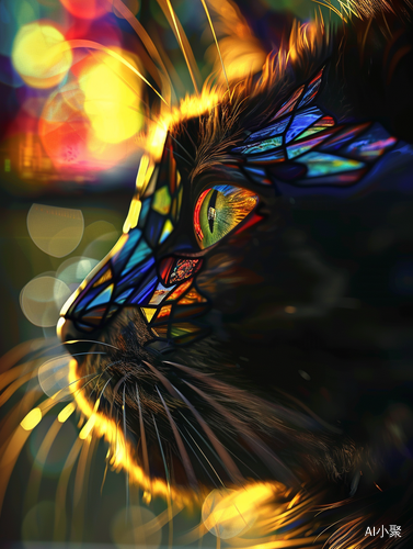 Stained Glass Cat AR 2:3