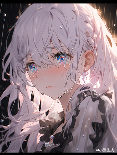 悲伤女生眼中的破碎景象