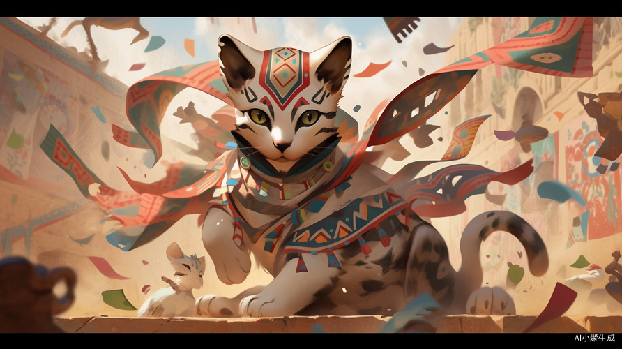 敦煌猫咪：飘带飞舞的艺术之作