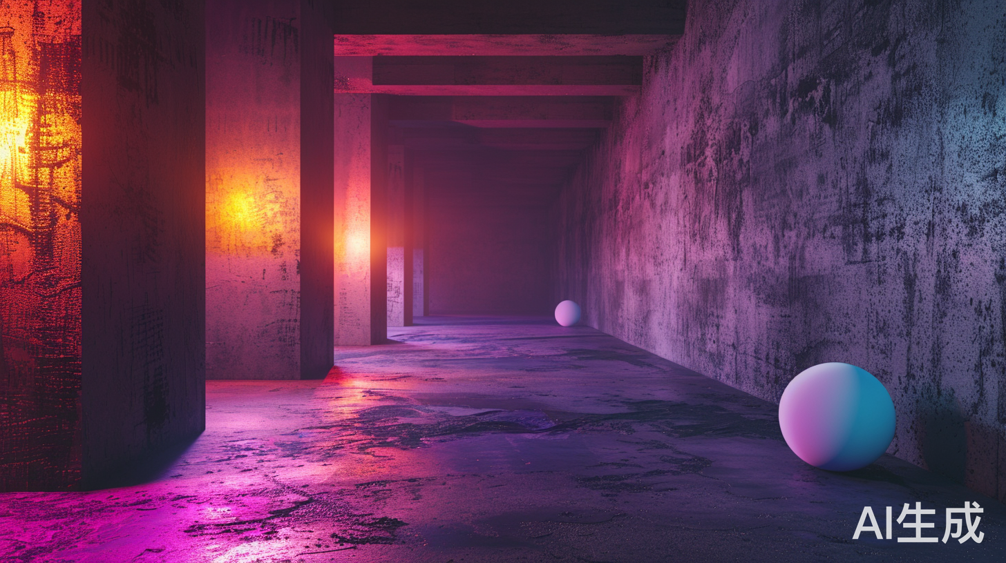 高级光滑地面灯光冷色调