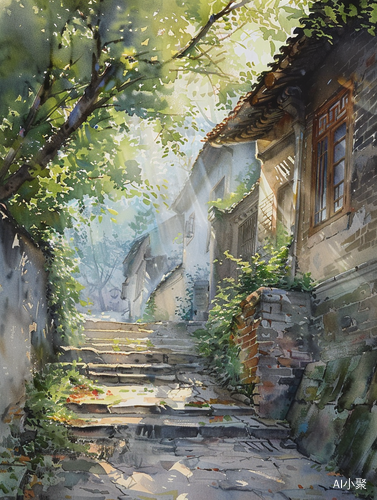 Huang Youwei's Watercolor Scenery with Soft Colors and Virtual Light