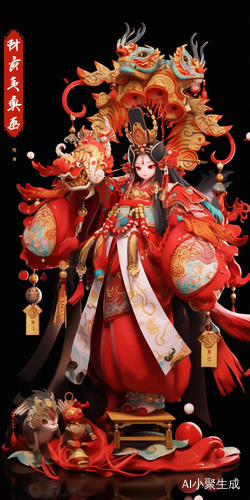 传统文化年画娃娃男宝女宝双龙戏珠高清丰富细节