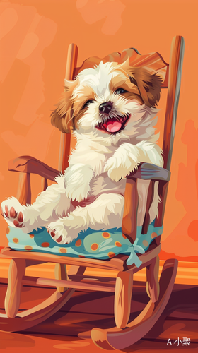 Cute Puppy on a Rocking Chair Mobile Wallpaper