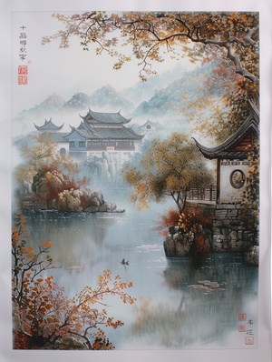 苏绣山水细针穿梭，艺术展芳菲