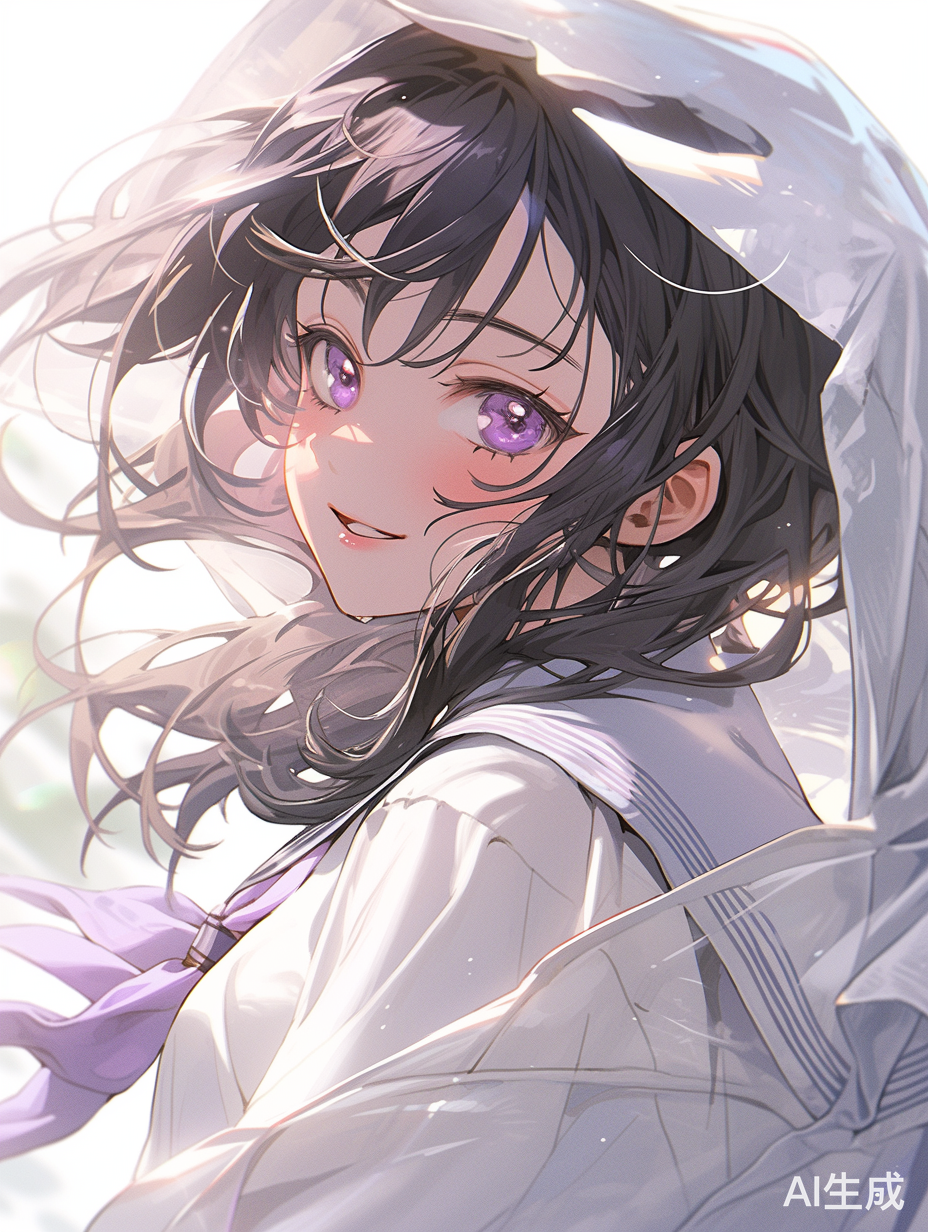 校园日漫风中的可爱女生