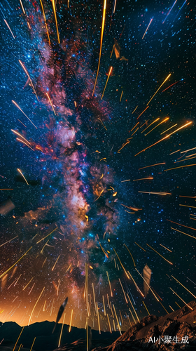 Breathtaking Meteor Shower in the Night Sky