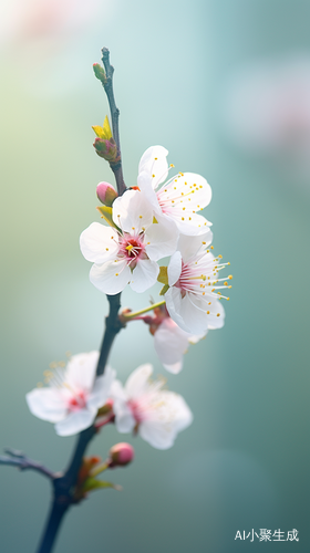 远景广角，写实摄影风格，梅花盛开