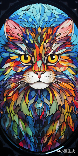 Colorful Feline: Stained Glass Cat