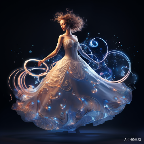 美丽的年轻女孩在白色连衣裙下跳舞