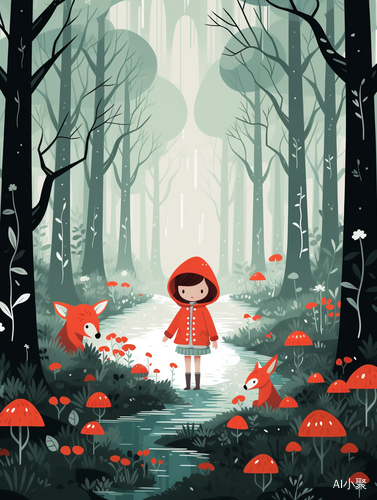 Simple and cute forest illustrations