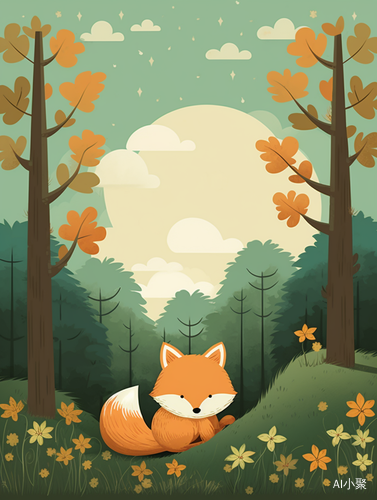 Simple and cute forest illustrations