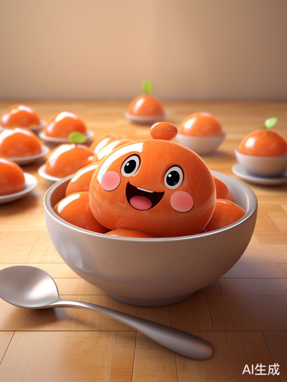 可爱的红柿子形状汤圆插图