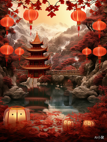 Super Exquisite Masterpiece of a Red Lantern Landscape