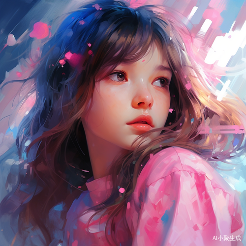 甜心少女特写屏幕，多色彩搭配粉色主题
