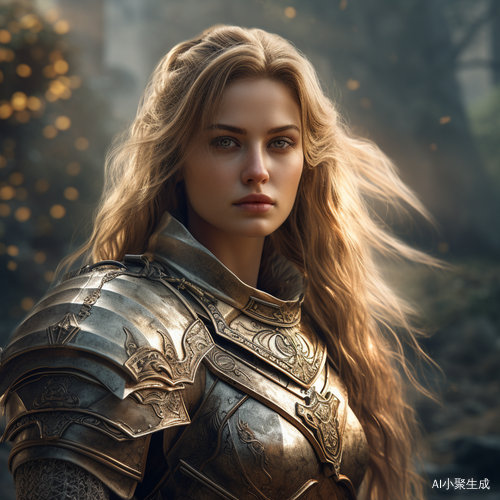 高质量远景：漂亮女战士手持盾剑
