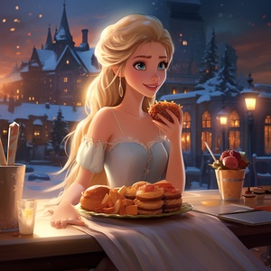 Beautiful Princess Elsa: A Romantic Time in Ice Silk Pajama