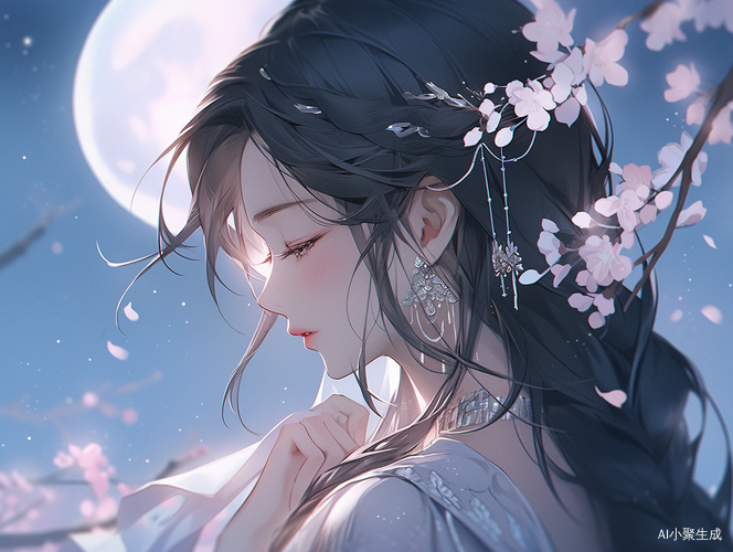星空下的唯美梦幻，年轻女孩的独奏