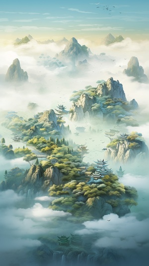 金兰山景：雄伟妖娆的中国山水画