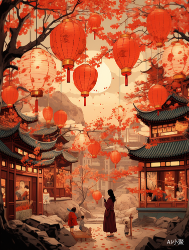 The Enchanting Melody of Sheng: A Glimpse of Lantern Festival in Ancient Oriental Aesthetics