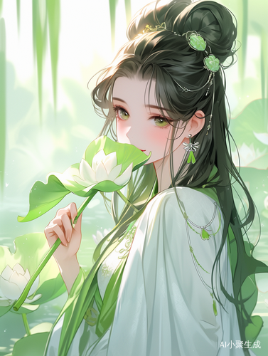 莲花女孩-动漫美学风格的壁纸