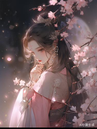 星空下的唯美女子——桃花般的浪漫古风