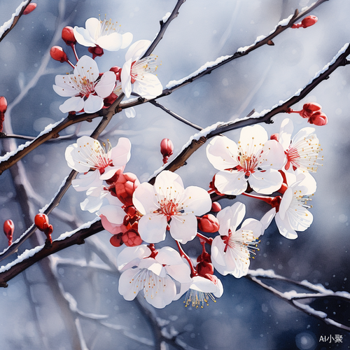 梅花欢喜漫天雪