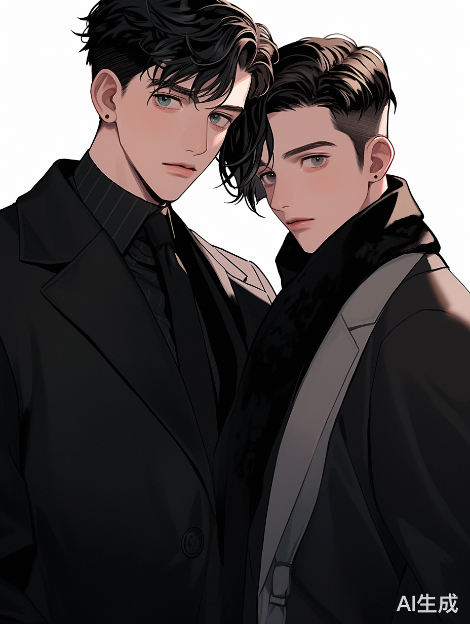 现代校园同性情侣的浪漫拥抱日漫风景深