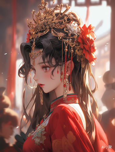 中国古代红衣美女