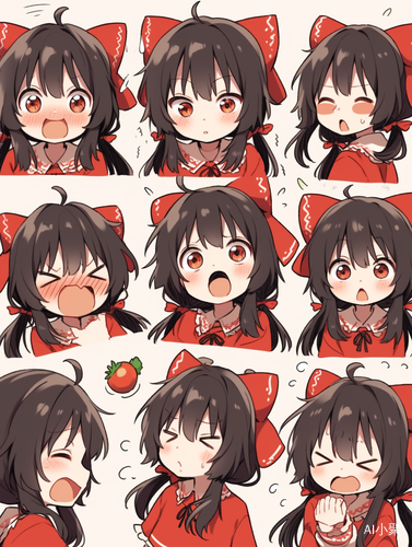 Tomato Chibi: 9 Poses and Expressions, 9 Panels, Ultra HD