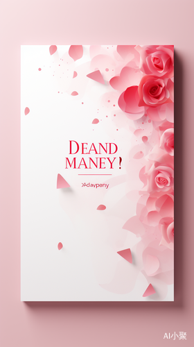 Light Pink Poster with Abstract Rose Petal Background