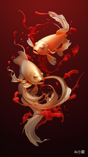 Fluid and Joyful Chinese Fish in Mike Campau Style