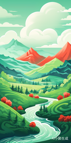Vibrant 32K UHD Animated Illustrations of Green Scenery