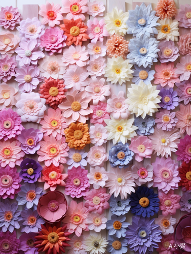 Multilayered Surfaces of Colorful Flowers