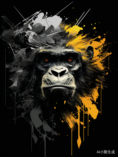 Gorilla T-Shirt Design with Deconstructed Minimalist Line Drawing