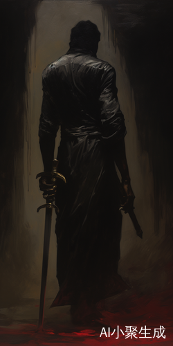 黑衣人手持匕首