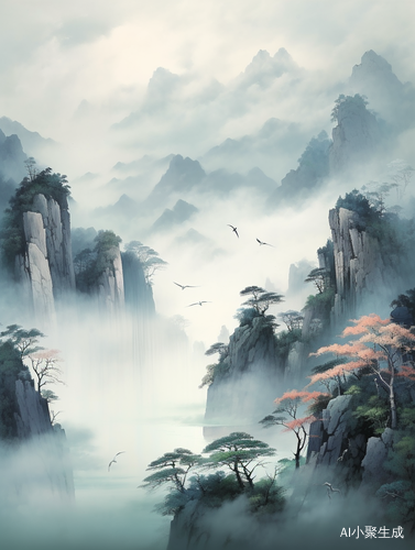清冷国风山水: 空灵雅致，磅礴灵感