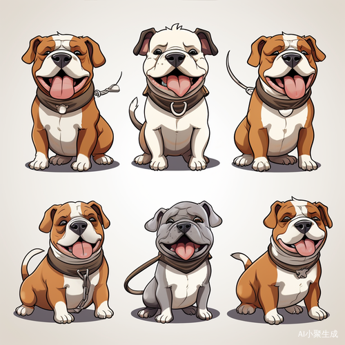 Nine Poses and Expressions of a Cute Dog in KeithHarlem's Graffiti Style