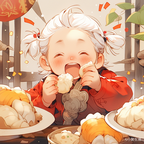 小孩儿吃饺子
